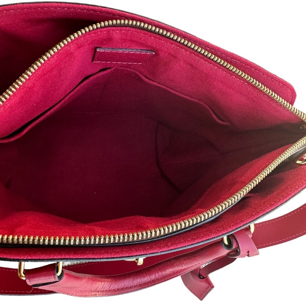 Louis Vuitton Flower PM Small Zip Satchel Brown Monogram Red - Picture 10 of 12